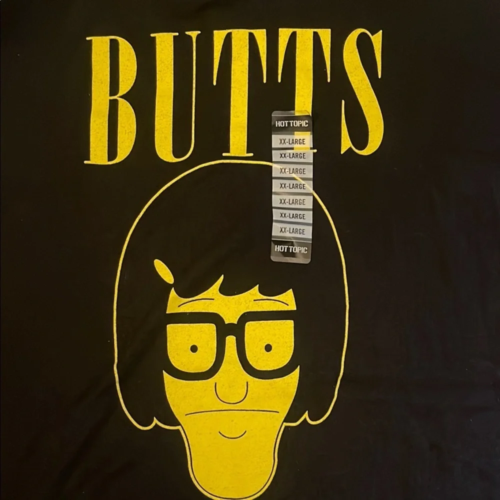 Black Graphic Tee with Yellow Print